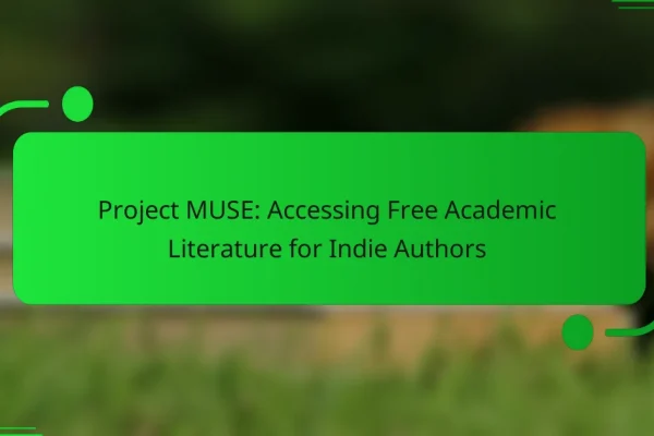 Project MUSE: Accessing Free Academic Literature for Indie Authors