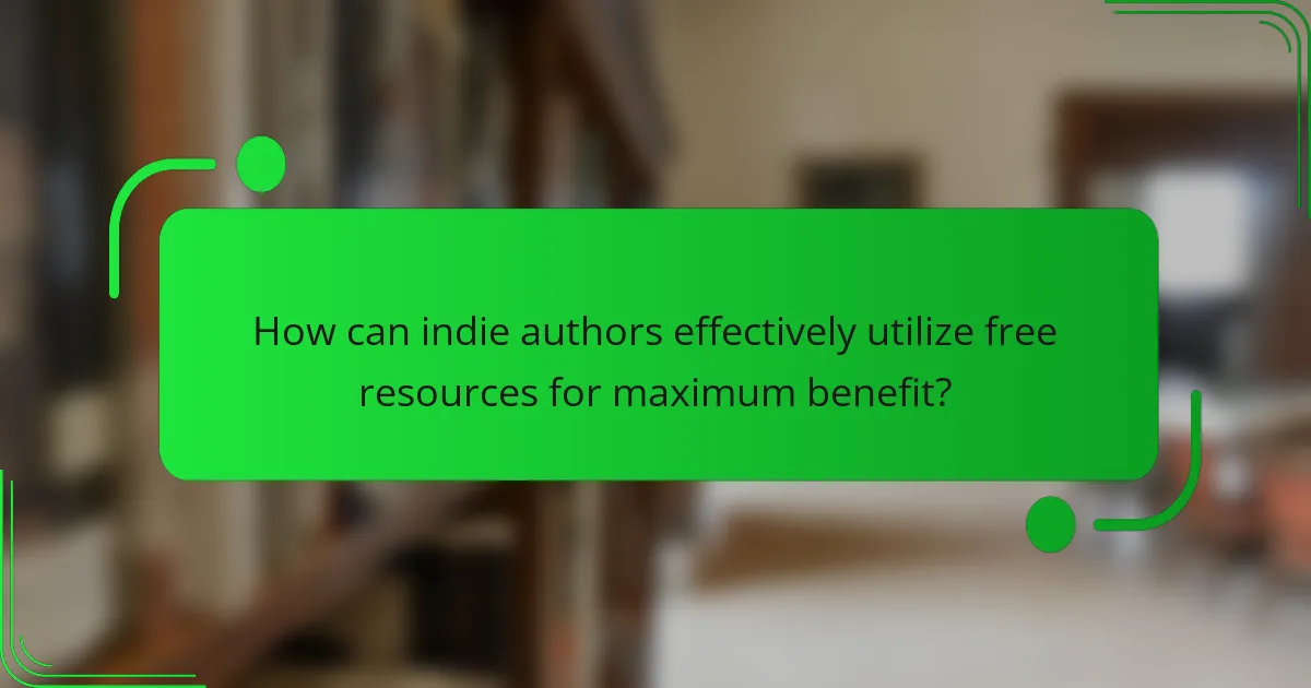 How can indie authors effectively utilize free resources for maximum benefit?