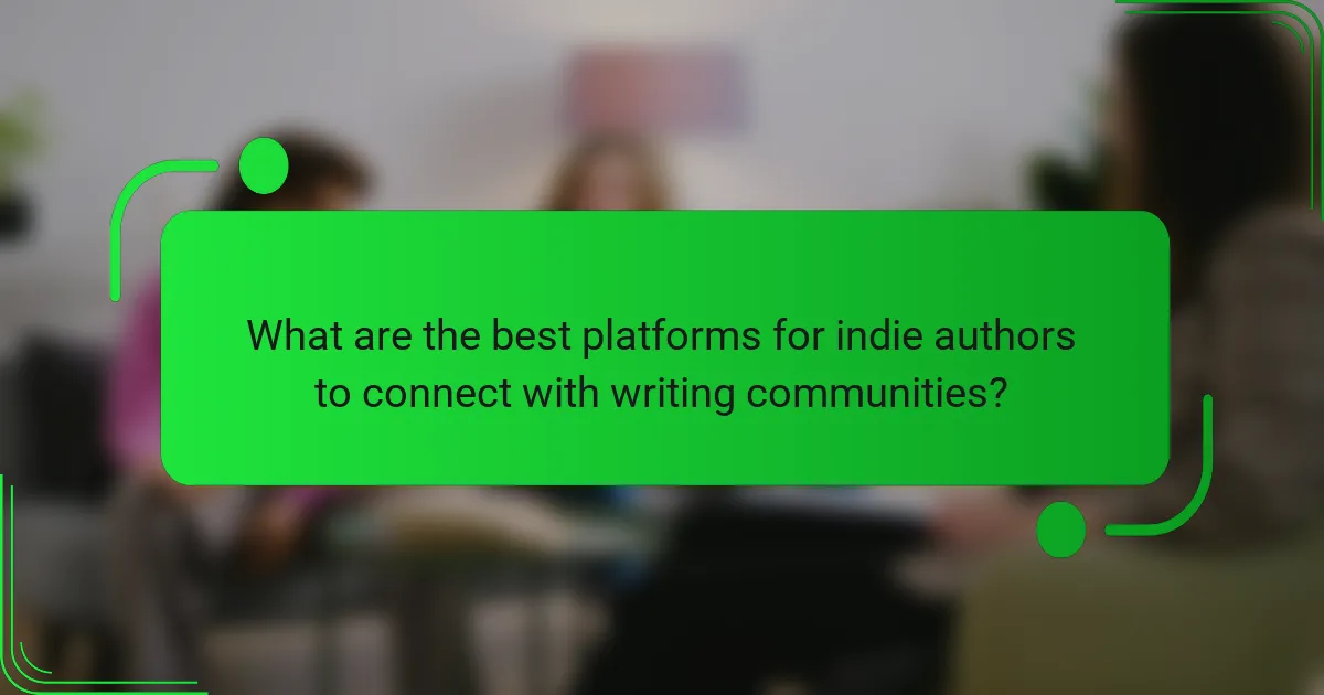 What are the best platforms for indie authors to connect with writing communities?