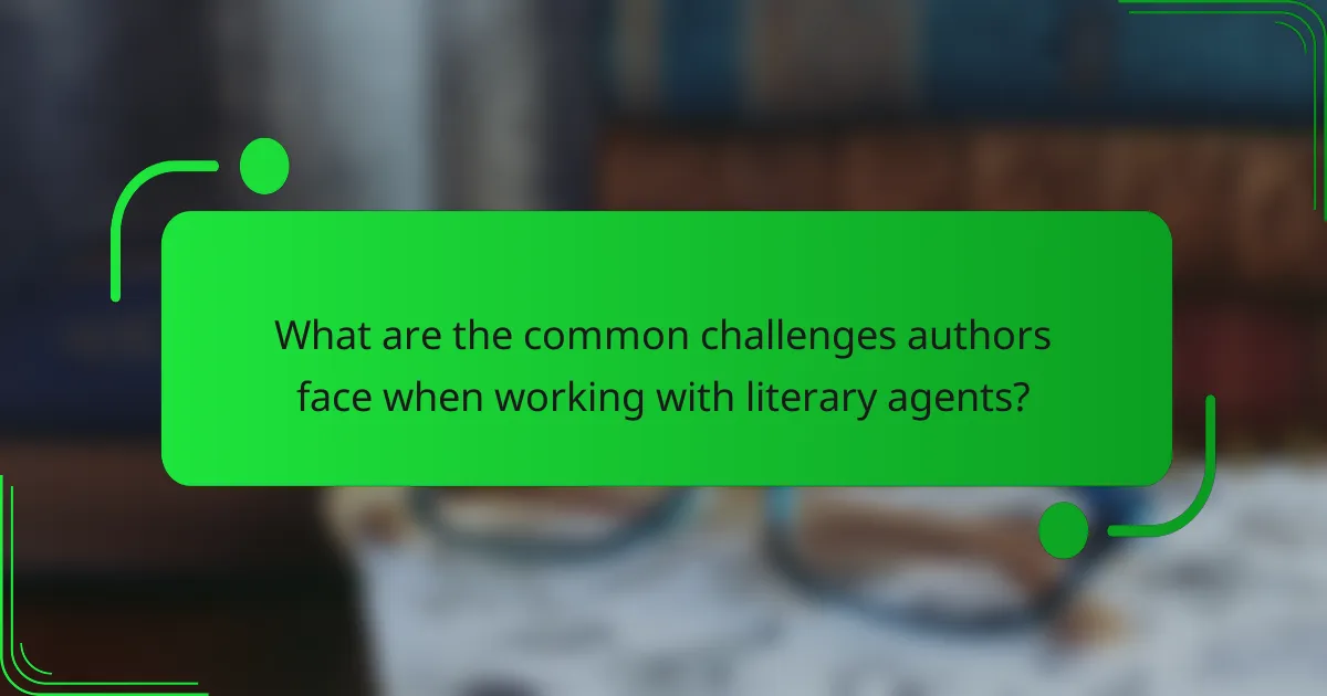 What are the common challenges authors face when working with literary agents?