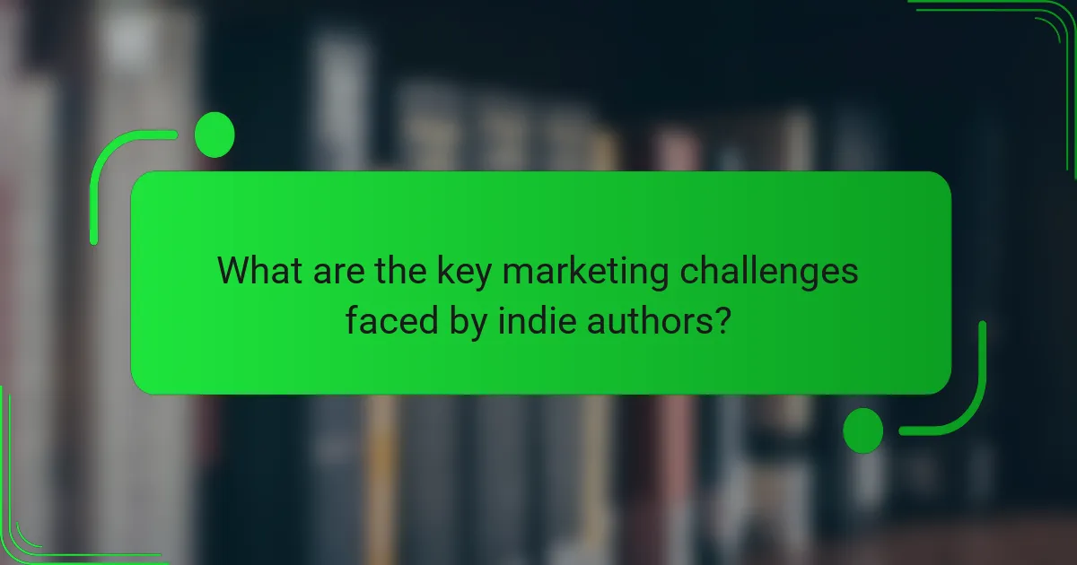 What are the key marketing challenges faced by indie authors?