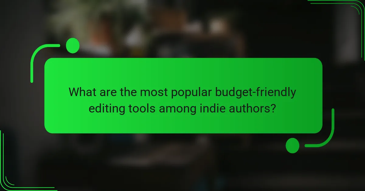 What are the most popular budget-friendly editing tools among indie authors?