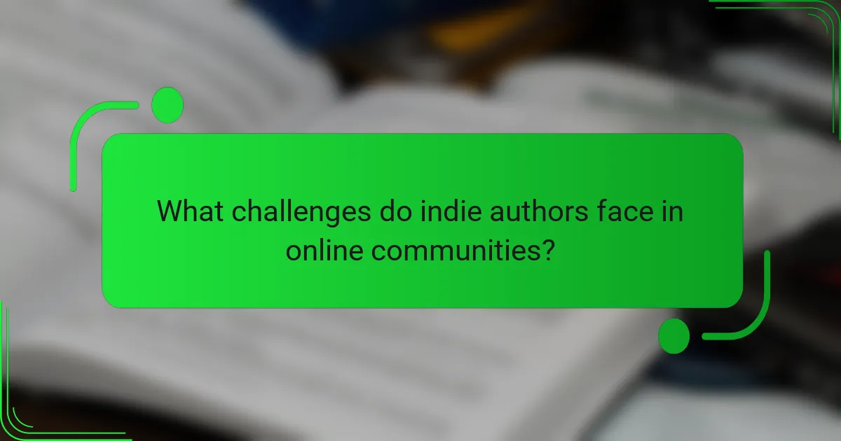 What challenges do indie authors face in online communities?
