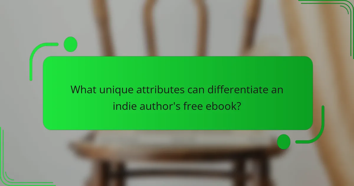 What unique attributes can differentiate an indie author's free ebook?