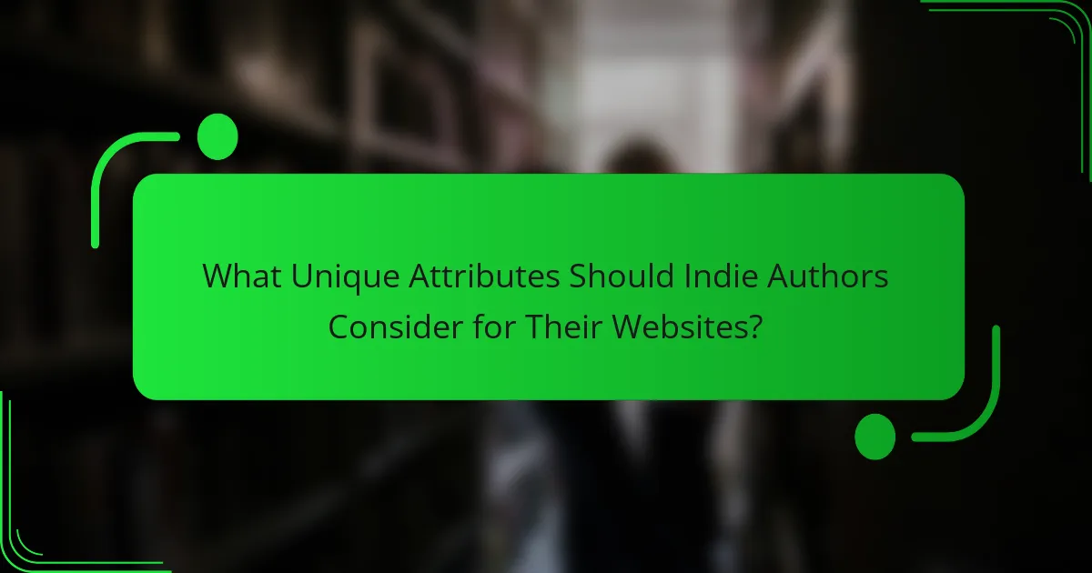 What Unique Attributes Should Indie Authors Consider for Their Websites?