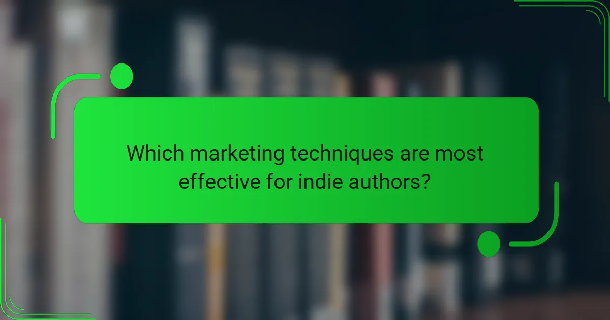 Which marketing techniques are most effective for indie authors?