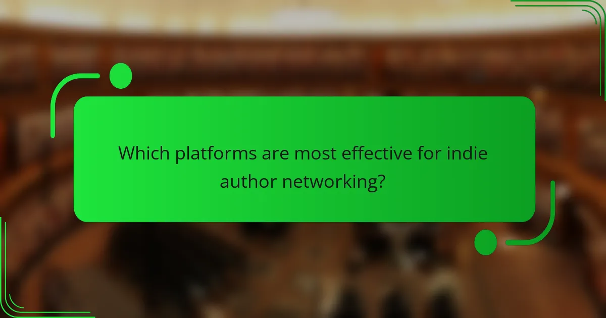 Which platforms are most effective for indie author networking?